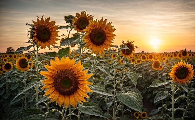 girasoles en el campo