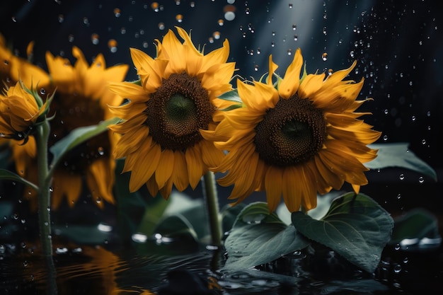 Girasoles en movimiento generados por IA