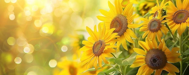 Los girasoles radiantes Las flores vibrantes iluminan el jardín con belleza natural