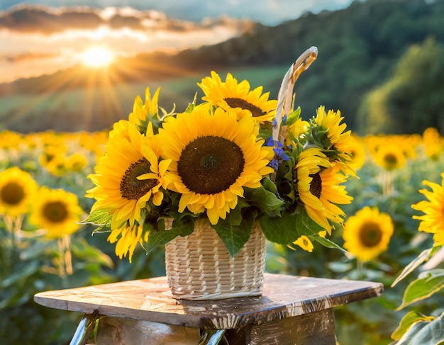 Girasoles soleados en plena floración