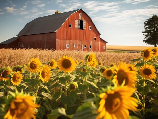 Girasoles vibrantes en campos de verano