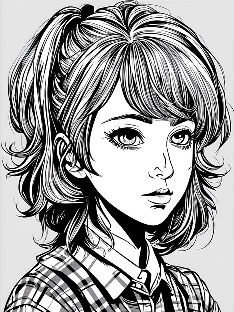 Foto girl_head_comic_style_inking