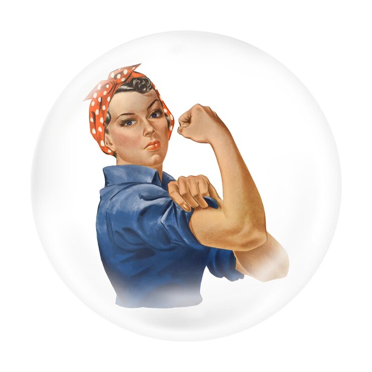 Foto girl power adesivo png obra de arte de j howard millers em fundo transparente de bolha remixado por rawpixel