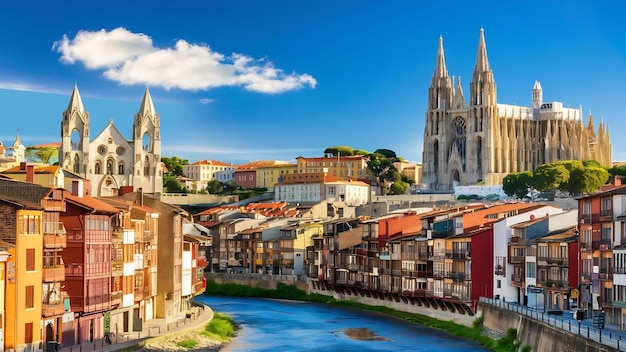 Foto girona à hora do dia na catalunha