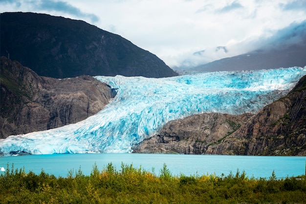 Foto glaciar en alaska, glaciar mendenhall