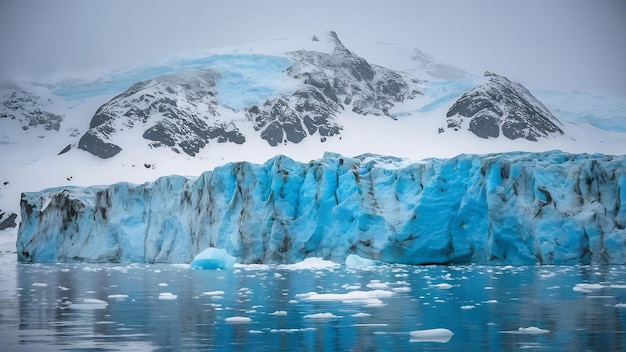 Foto glaciar antártico na neve belo fundo de inverno base de pesquisa vernadsky