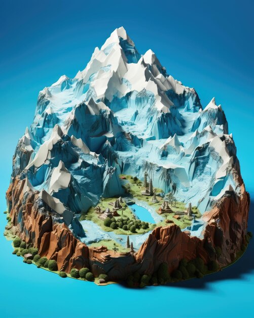 Glaciar Perito Moreno Provincia de Santa Cruz Argentina con embarcación 3D y fondo aislado