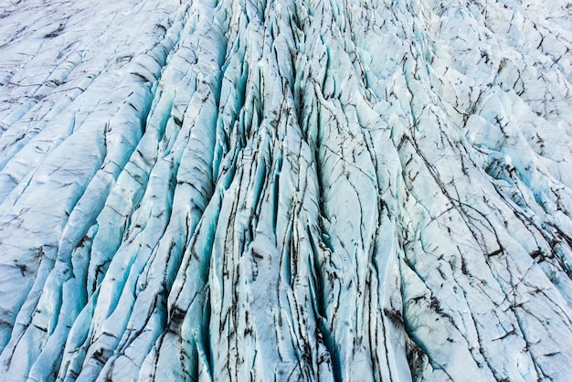 Glaciar Svinafellsjokull en Islandia. Vista aérea