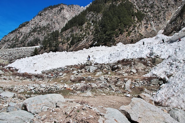 El glaciar del valle de Kalam en Himalaya Pakistán