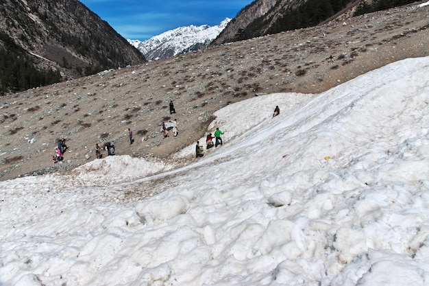 El glaciar del valle de Kalam en Himalaya Pakistán