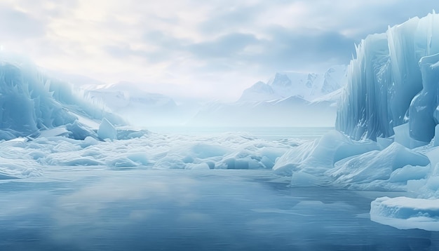 Glaciares congelados do Lago Baikal