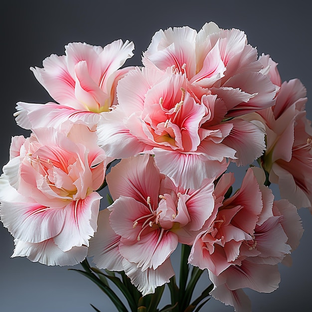 Gladiolus rosa em close-up Professional White Background