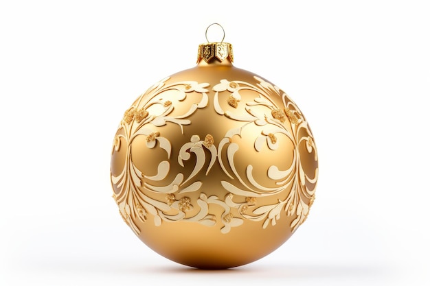 Foto glänzende aura eines goldenen weihnachtsornaments auf einer weißen oder klaren oberfläche png durchsichtiger hintergrund