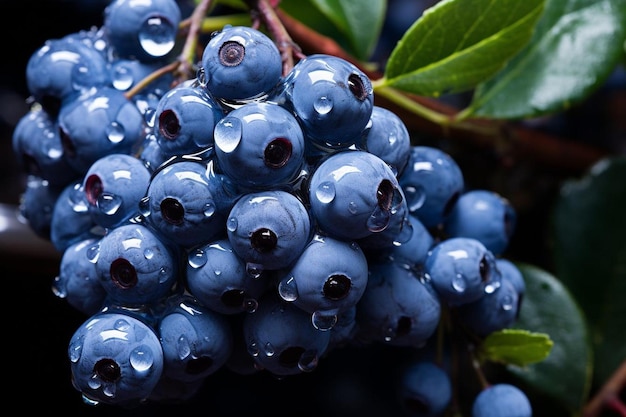 Glänzende Blaubeeren auf der Anzeige Naturer Süßigkeiten Beste Blaubeeren Bildfotografie