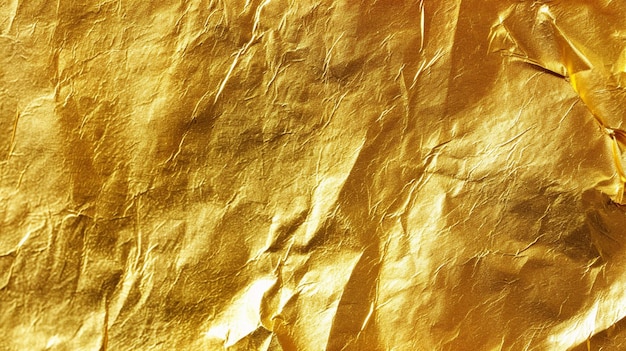 Foto glänzende gelbe blattgoldfolie textur generative ai