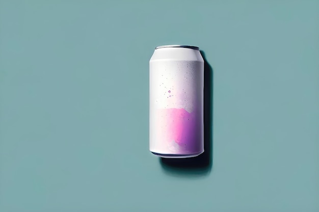 Glänzende Getränkedosenvorlage auf farbigem Hintergrund
