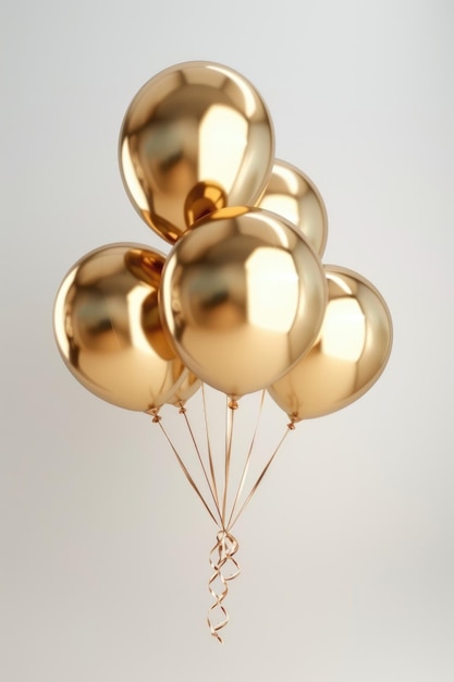 Glänzende goldene Ballons für Feiern und Partys 3D-Rendering