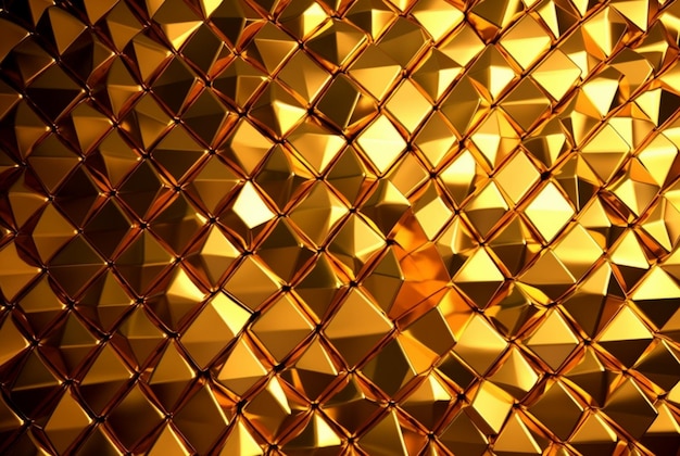 Glänzende goldene Wandhintergrundtextur, generative KI