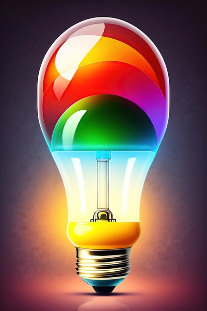 Glänzende Idee Glühbirnenhirn Brainstorm Gedanken Kraft Innovation Fantasie Abstract