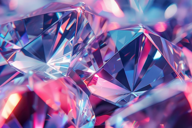 Glänzende Kristalldiamanten in Abstraktion