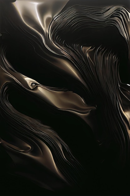 Glänzende schwarze flüssige Textur, die von künstlicher Intelligenz erzeugt wird