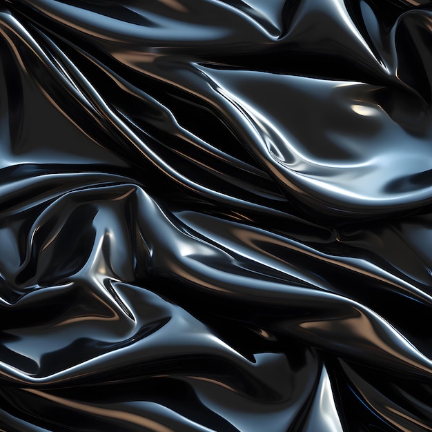 Foto glänzende schwarze latextextur im flüssigen stil