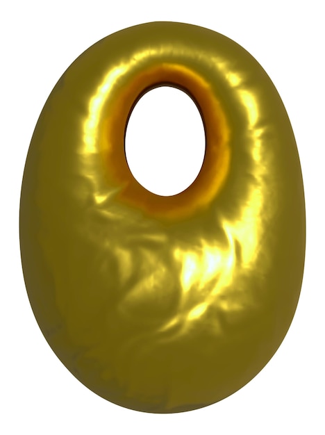 Glänzender goldener Ballon-Metallbuchstabe O-Hauptstadt