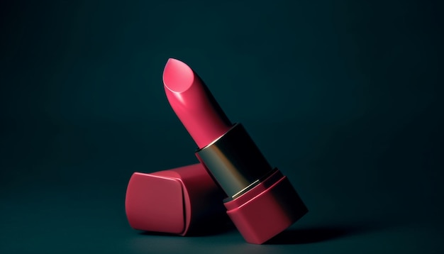 Glänzender rosa Lippenstift verleiht der glamourösen Damenmodekollektion, die durch künstliche Intelligenz generiert wird, Eleganz