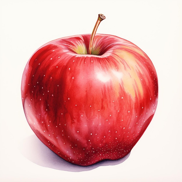 Glänzender roter Apfel auf Weiß