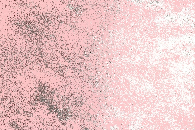 Glänzender Silberstaub auf einem rosa Pastellhintergrund