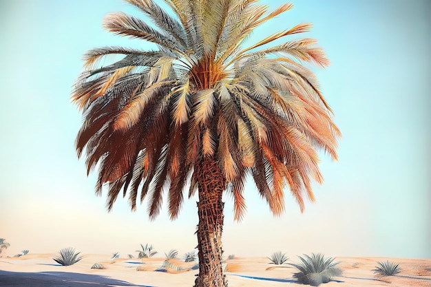 Glänzender Sommerhintergrund mit Palmenschattenbildern Generatives Ai