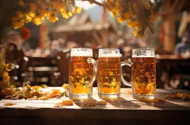 Foto gläser bier beim bierfest