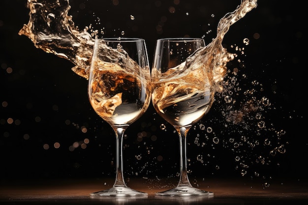 Gläser Champagner auf Neujahr Generative KI