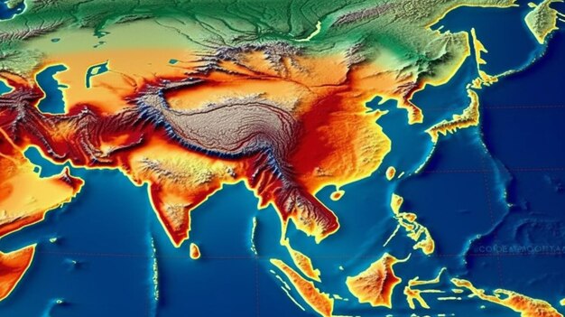 Foto glätten sie gedämpfte globale seismische wellen auf der karte