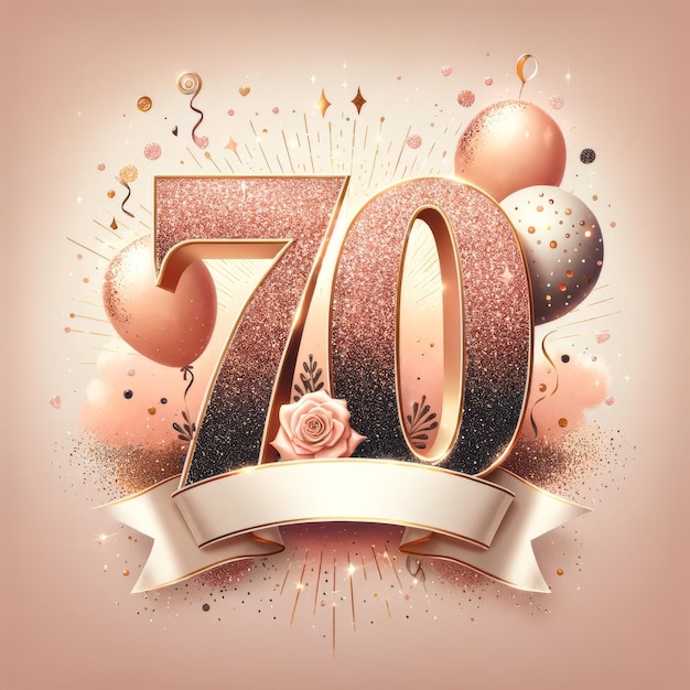 Foto glamoroso gráfico de celebración del 70o con copyspace