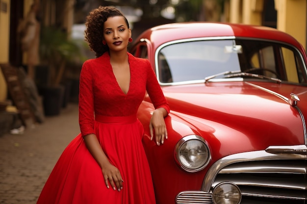 Glamour de novia en el rojo etíope