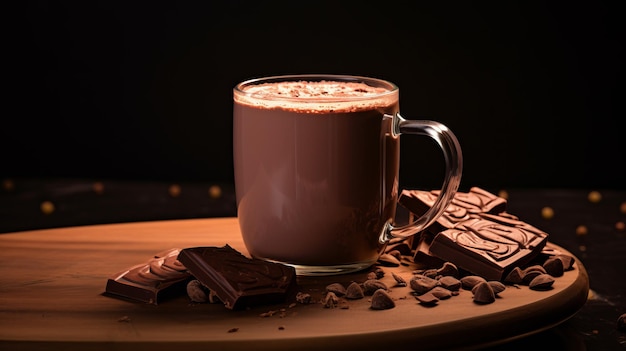 Glamouröse Hot-Chocolate-Produktfotografie mit 8k Hd-Bild