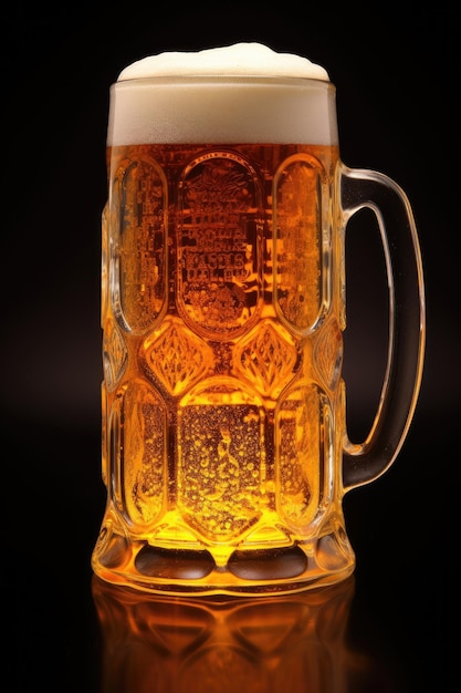 Glas Bier auf schwarzem Hintergrund