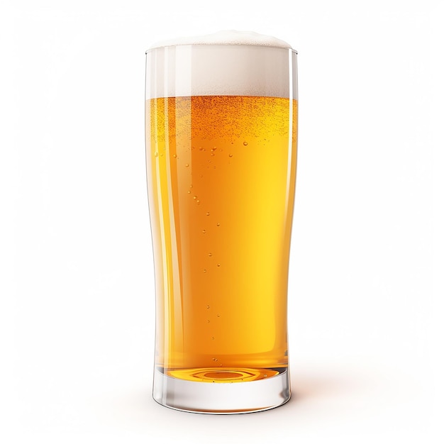 Glas Bier isoliert auf weißem Hintergrund