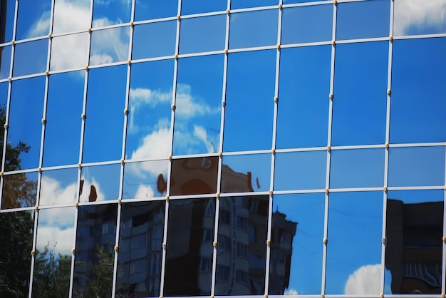 Glas Bürogebäude Reflexion Himmel Wolke