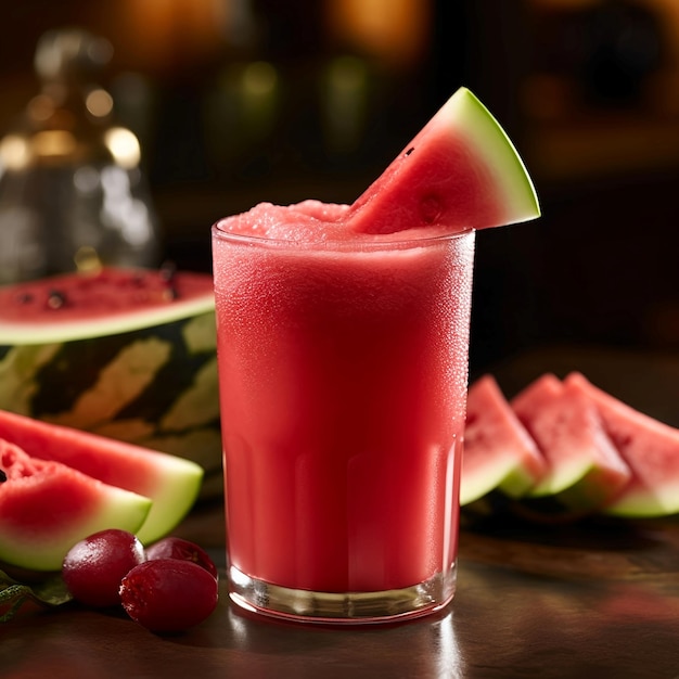 Glas erfrischender Wassermelonensaft Generative KI