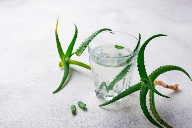 Glas gesundes Aloe Vera-Getränk