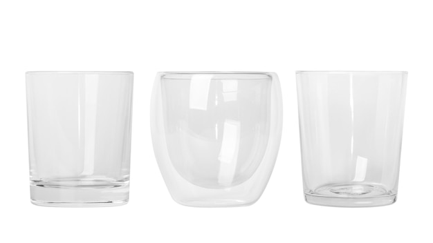 Glas leeres Weinglas mit dem schwarzen Bein getrennt