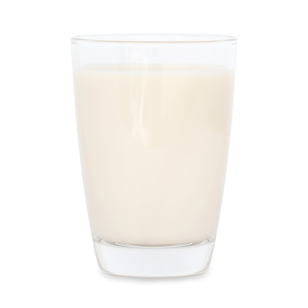 Glas Milch lokalisiert auf weißem Hintergrund. Soja Milch.