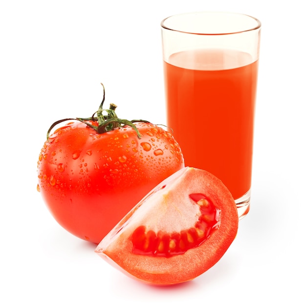 Glas Tomatensaft isoliert