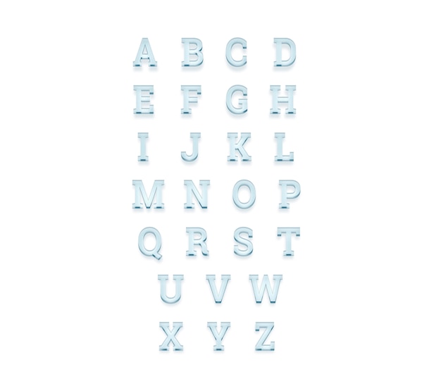 Glas transparent Alphabet