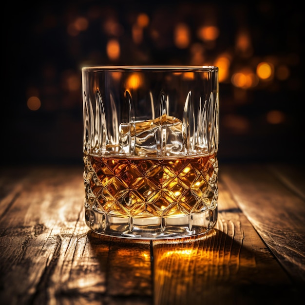 Foto glas und flasche whisky