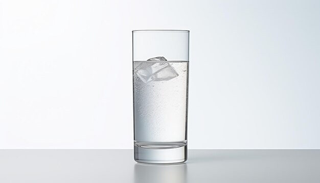 Glas Wasser mit Eiswürfeln auf weißem Hintergrund 3D-Illustration