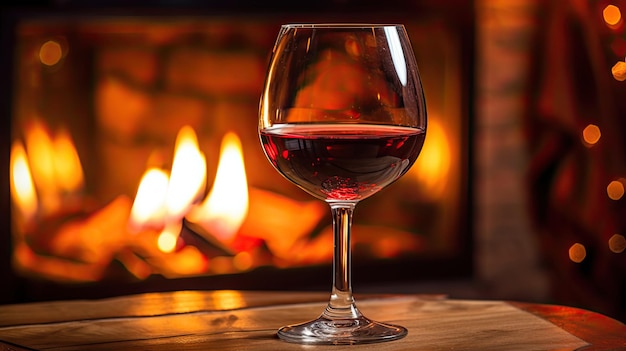 Glas Wein gegen Feuer