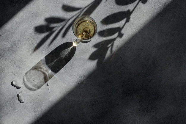 Glas Wein mit Schatten